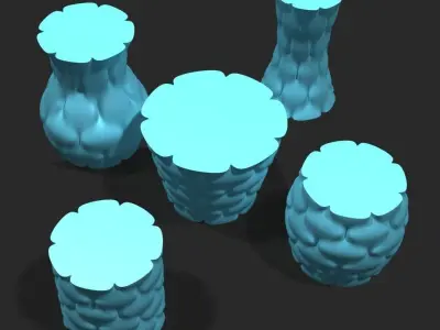 Cups and vases - bumpy surface 3D print model