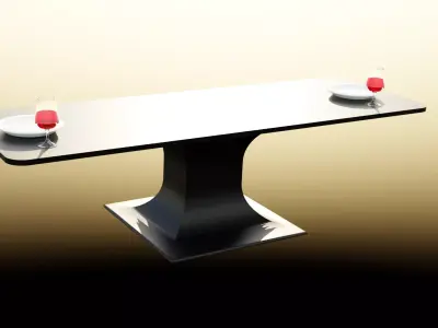Table with two glasses 3D model
