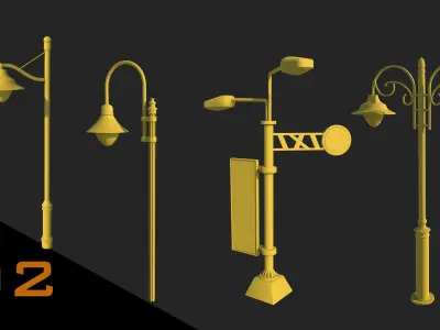 Street Light Free low-poly 3D model