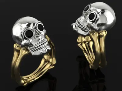 Skull Ring Gold 3D print model