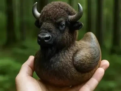 Buffalo Duck Hybrid  Funny  Model 3D print model