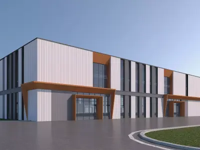 Industrial Building Factory 3D model get