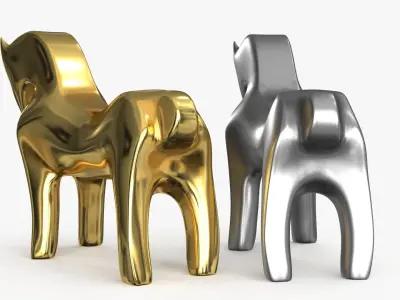 Horse Figurines Statuette Low-poly 3D model