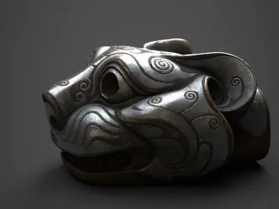 PBR Material Silver and Bronze Tigers 3D model