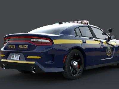 Dodge Charger Hellcat New York State Police  Low-poly 3D model