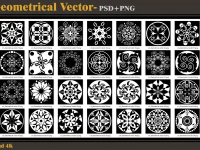 208 Geometrical Vectors-Alpha--tileable-seamless- 4K PNG-PSD  Texture