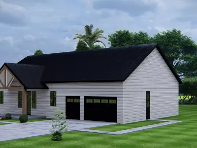Modern American House Exterior 3D Model Architectural  3D model