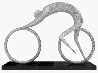 Stone Rider Sculpture Low-poly 3D model