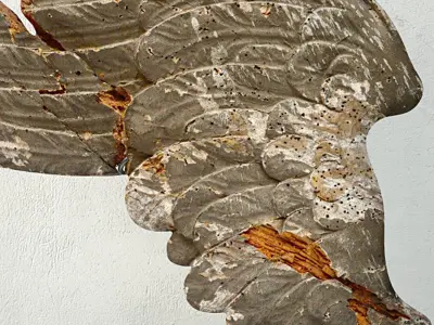 17th Century Italian Carved Wood Wing 3D model