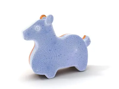 Wooden Animal Figure model pack Low-poly 3D model