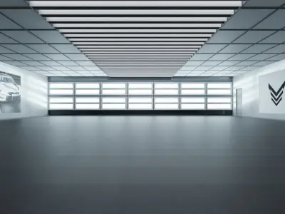 White Car Showroom 3D model 3D model