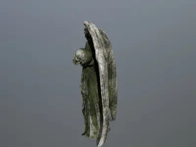 Angel Statue 3 Low-poly 3D model