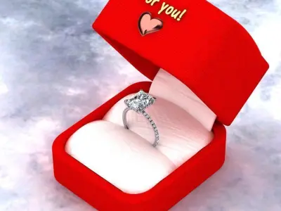 Engagement ring  3D cad file ready to print  3D print model