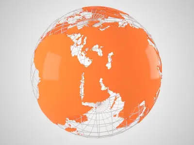 Globe News Skeleton Orange 3D model