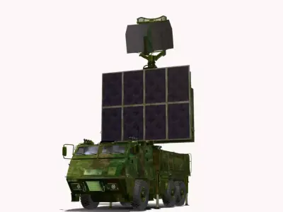 astros 2020 6x6 radar avibras Low-poly 3D model