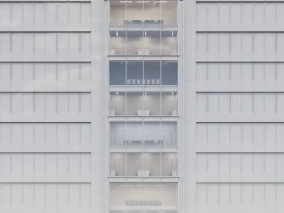 Modern building fasade 1 3D model