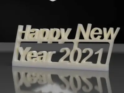 Happy new year 2021 Free 3D print model