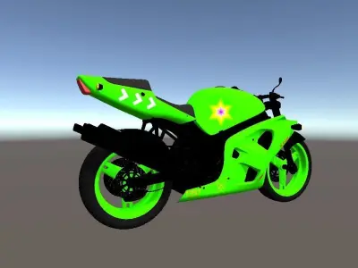 Simple 3D Race Bike Low-poly 3D model