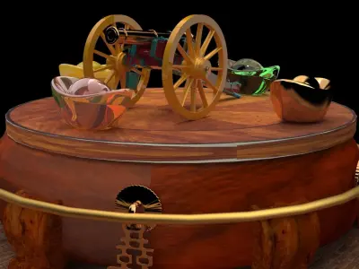 Chinese gold ingot  3D model