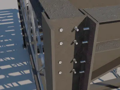 Steel Frame Structure Low-poly 3D model