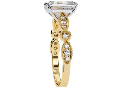 vintage filigree diamond ring for women 3D print model