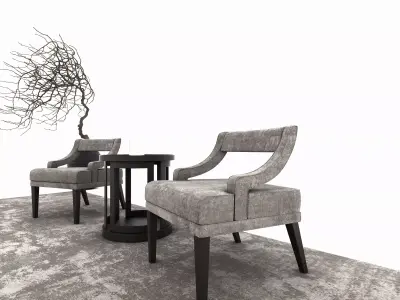 Luxury Velvelt Sahara Armchairs Free low-poly 3D model