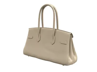 Hermes Birkin Bag 42 Cream Low-poly 3D model