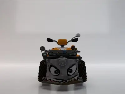 Quad ATV Low-poly 3D model