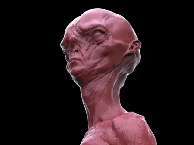 Alien Creature Bust Free 3D print model