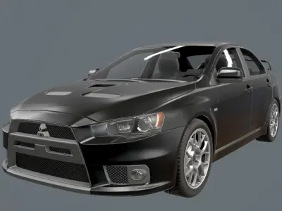 Games 3d model Mitsubishi Lancer Evo 10 Low-poly 3D model