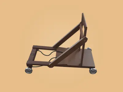 Trolley-cart with ball bearings Low-poly 3D model
