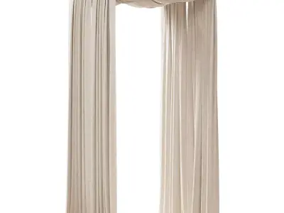 Curtain HE-No 05 Wall Drapery Curtain 01 3D model