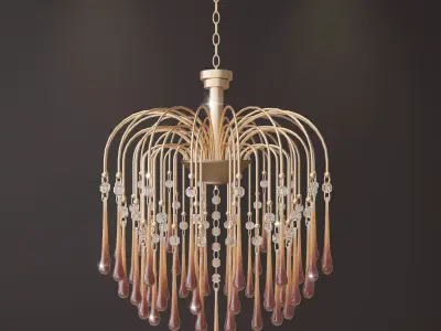  Teardrops waterfall chandelier 3D model