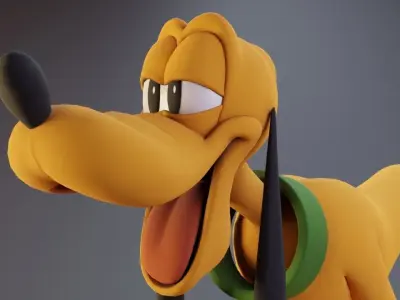 Pluto the Dog rigged 3D model