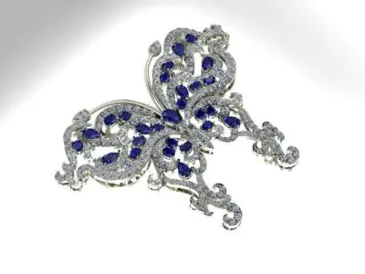 Butterfly brooche 3D print model