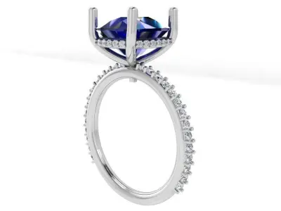 Cushion Cut Ring 4212 3D print model