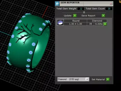 Gold tree ring 3D printable model   3D print model