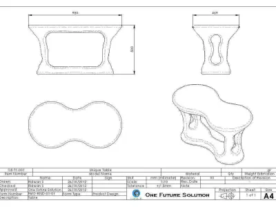 Unique Table Free 3D print model