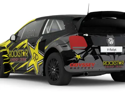 Volkswagen Polo R WRX 3D Model Rallycross Race Car Low-poly 3D model