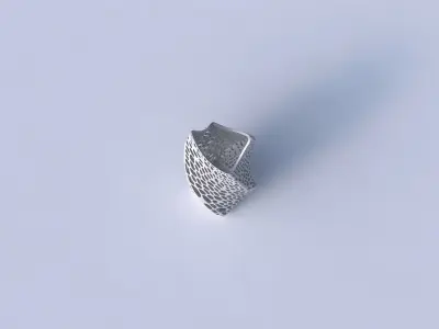 Vase twisted double arc quadratic with dense organic lattice 2 3D print model