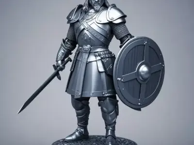 3157Viking Warrior in Full Armor 3D Model fantasy  3d  stl 3D print model