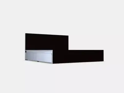 MALM Bed frame high w 4 storage boxes 19 Low-poly 3D model