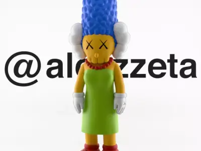 Kaws Marge Simpson Textured Low-poly 3D model