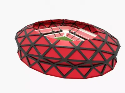 Football Stadium Low-poly 3D model 28