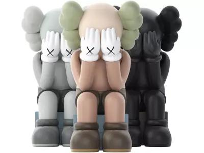 kaws passing through open edition vinyl figure 3D model