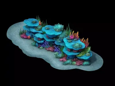 coral cartoon 3D model