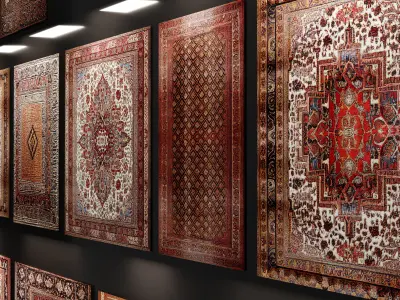 30 Low Poly Eastern-Persian Carpets Pack Low-poly 3D model
