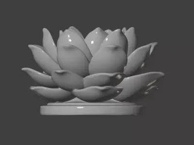 Elegant Lotus Flower Decorative Ornament 3D Print Model 3D print model