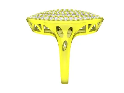 A6508 Italy Pave Diamond Oval Women Ring 3D print model