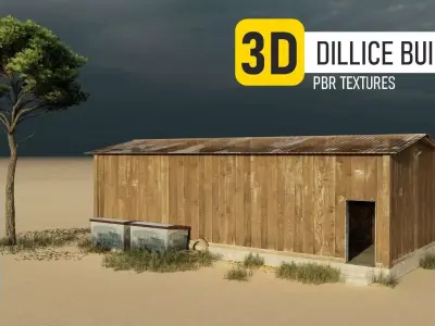 Large Barrack Low-poly 3D model